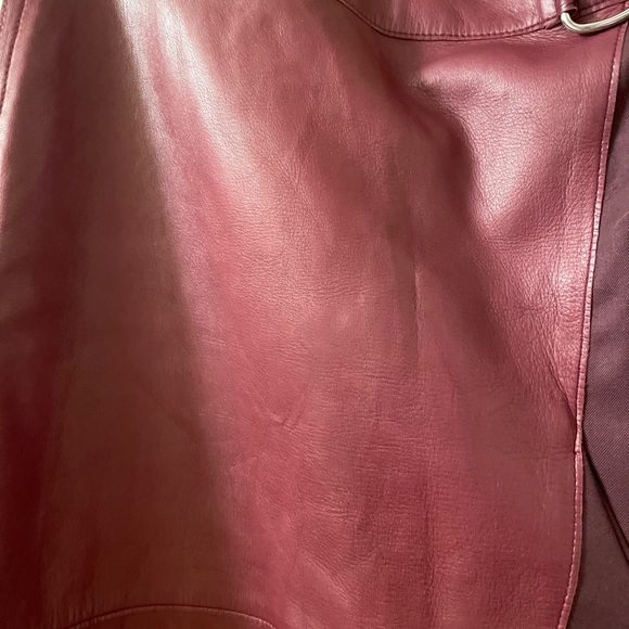 3.1 Phillip Lim Leather-Wool Flight Detail Skirt, Crimson sz 8 - Picture 5 of 16